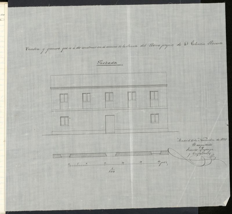 D. Valentn Recarte y Avans, para edificar una caseta en las afueras de la Puerta de Alcal.