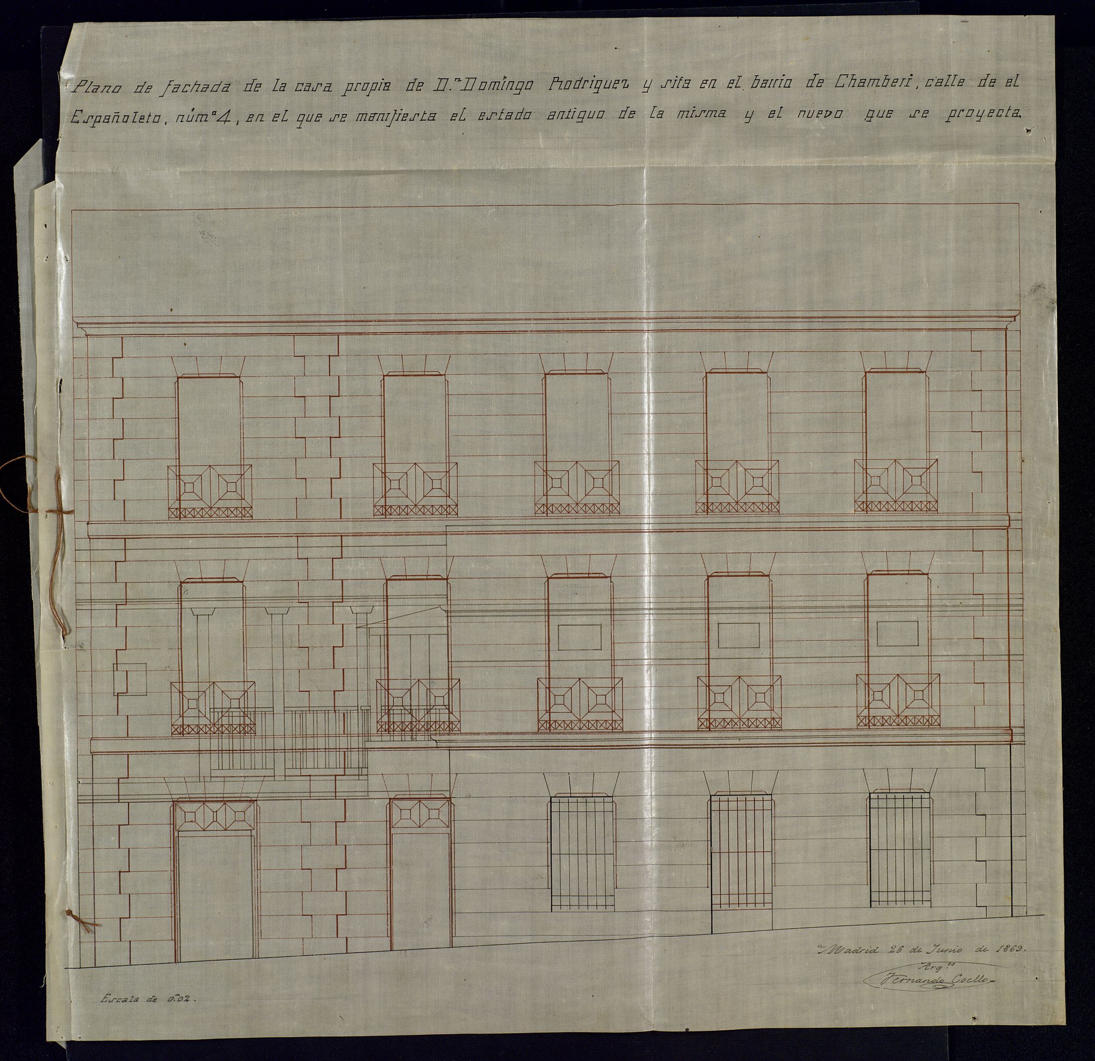 D. Domingo Rodrguez, en solicitud de licencia para reformar la casa calle de Espaoleto n 4 (Chamber).