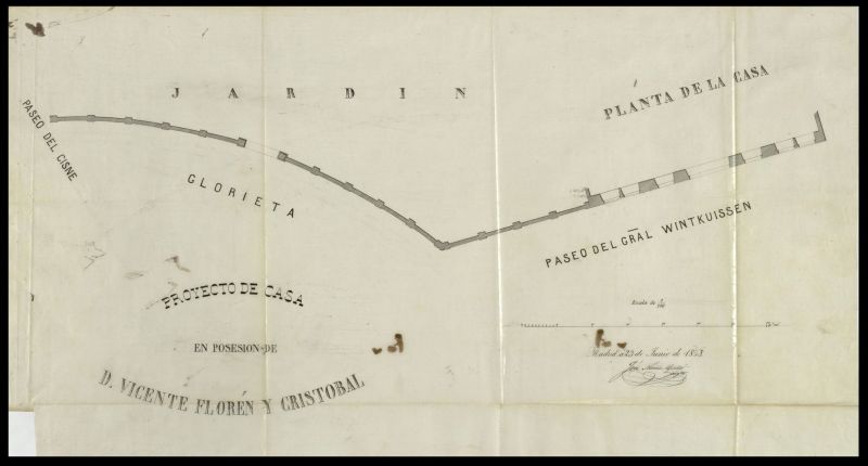 Vicente Florn Cristoba, vecino calle S. Lorenzo, 14 expone: Que dueo del solar del ltimo nmero impar de la calle de Luchana, con vuelta a la de Sta. Engracia.