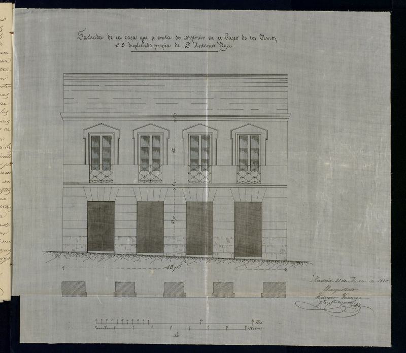 D. Antonio Vega, para construir en un solar del Paseo de los Olmos, n 9.