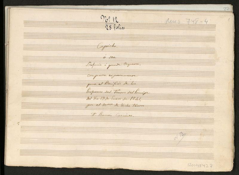 Capricho o sea sinfona a grande orquesta