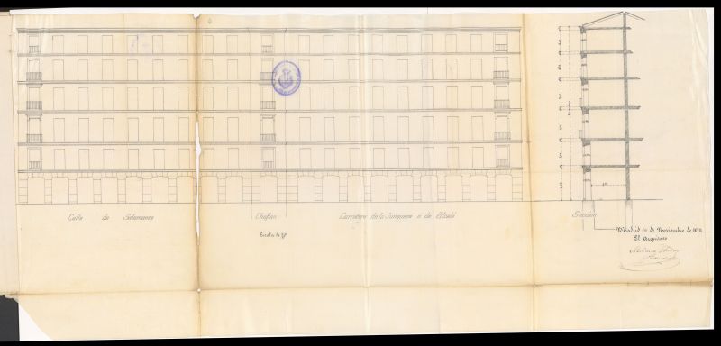 D. Francisco Ribas, solicitando edificar una casa en elsolar de la manzana 231, sita en la Carretera de Aragn, con fachada tambin a la nueva calle de Carolina Coronado.