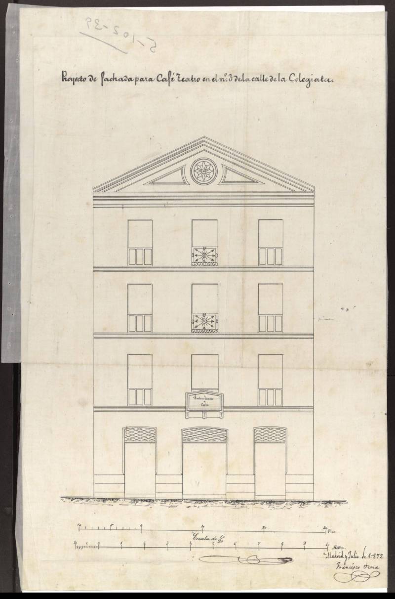 D. Jos Lzaro, para construir de nueva planta en el solar n 3 de la calle de la Colegiata un Caf- Teatro.
