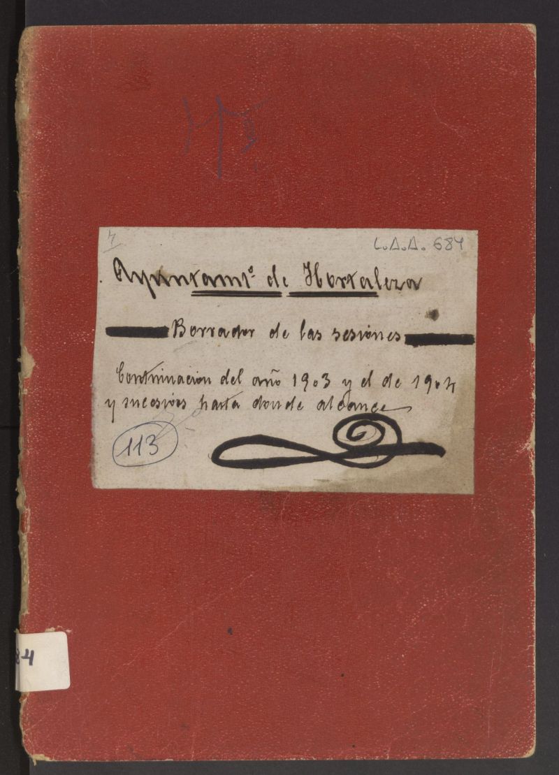 Minutas del Ayuntamiento Pleno de Hortaleza desde el 01/11/1903 hasta el 28/12/1905