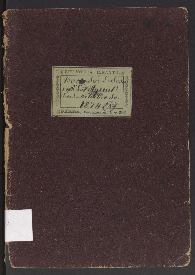 Minutas del Ayuntamiento Pleno de Hortaleza desde el 07/10/1896 hasta el 08/02/1896