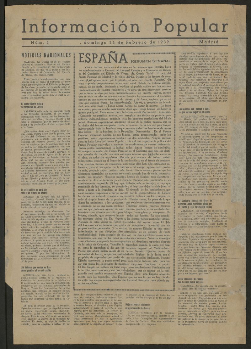 Informacin Popular del 26 de febrero de 1939