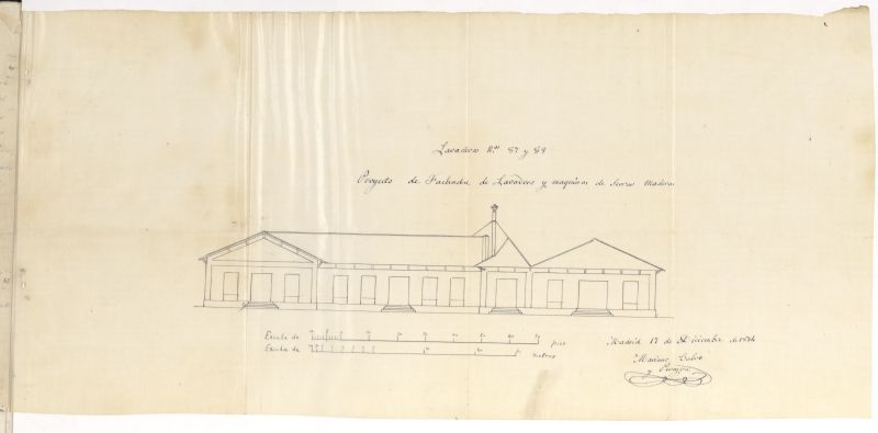 D. Mariano Calvo y Pereira, solicita autorizacin para construir en el sitio que ocupa el labadero ns 87 y 89 junto al puente de Toledo, un edificio destinado, la mitad a labar, secar y planchar mecnicamente la ropa y la otra mitad a aserrar maderas.