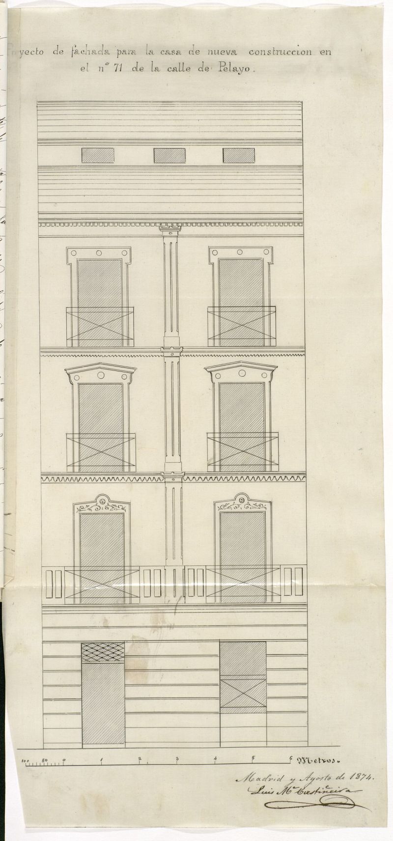 D Antonia Torquemada, en solicitud de licencia para edificar de nueva planta la casa n 71 de la calle de Pelayo.