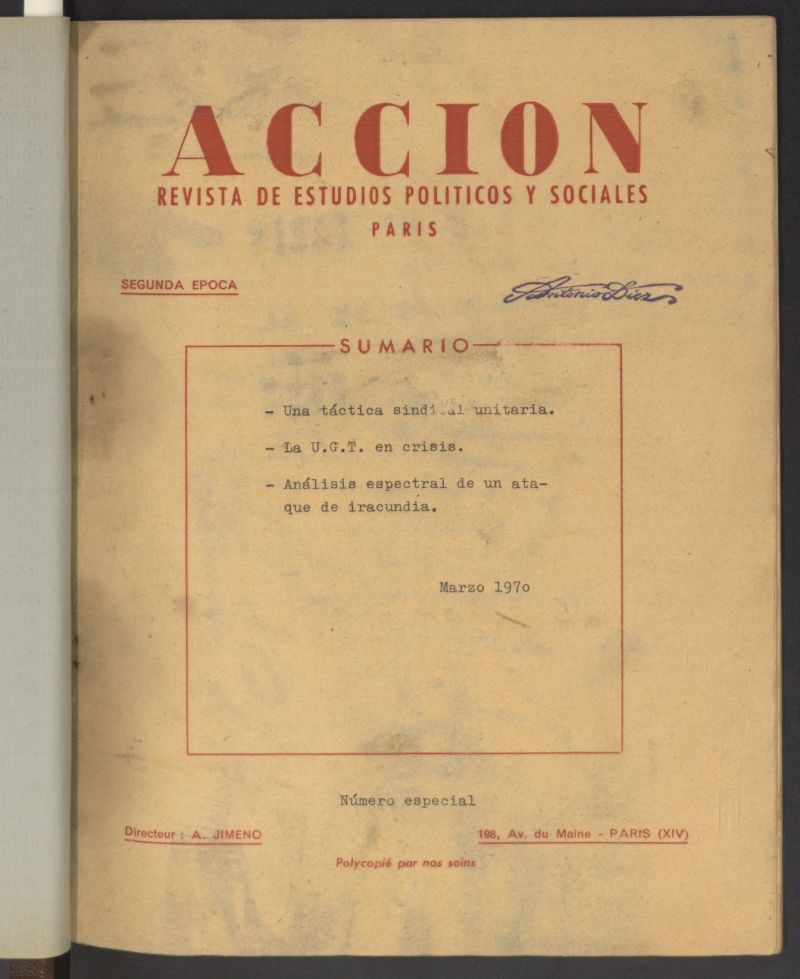 Accin : revista de estudios polticos y sociales...Nmero especial