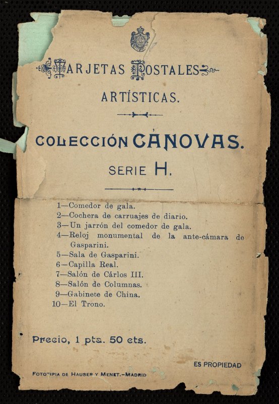 Tarjetas postales artísticas. Colección Cánovas, serie H. 