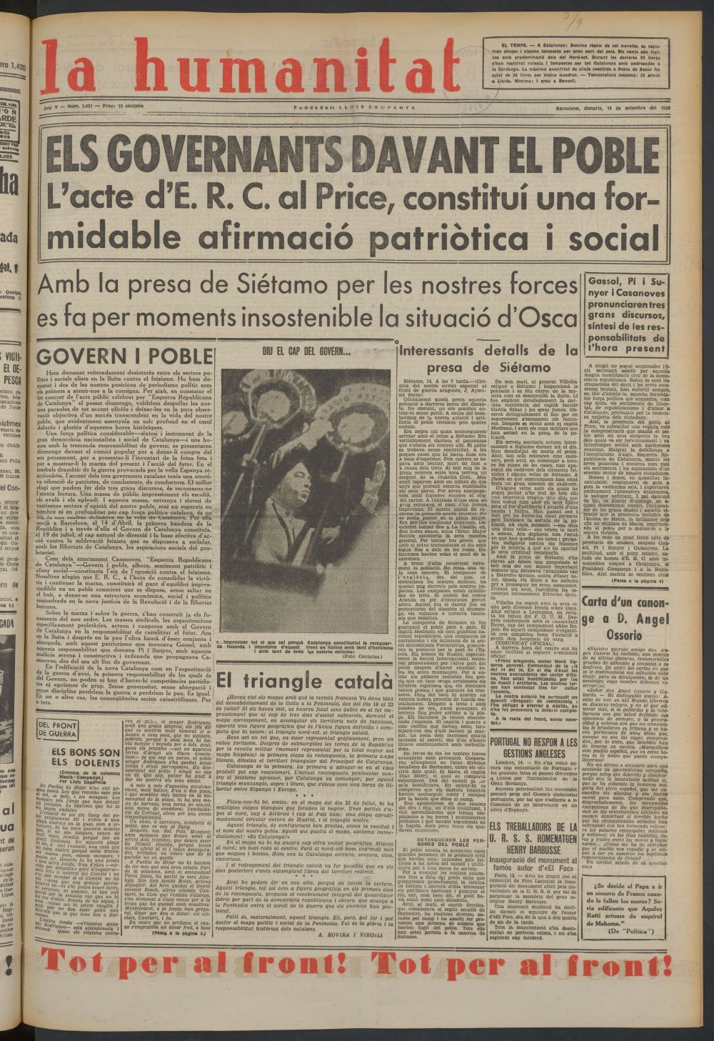 La Humanitat del 15 de septiembre de 1936