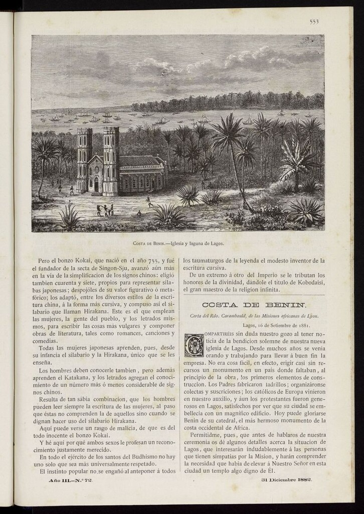 Miniatura de Las Misiones Católicas del 31 de diciembre de 1882