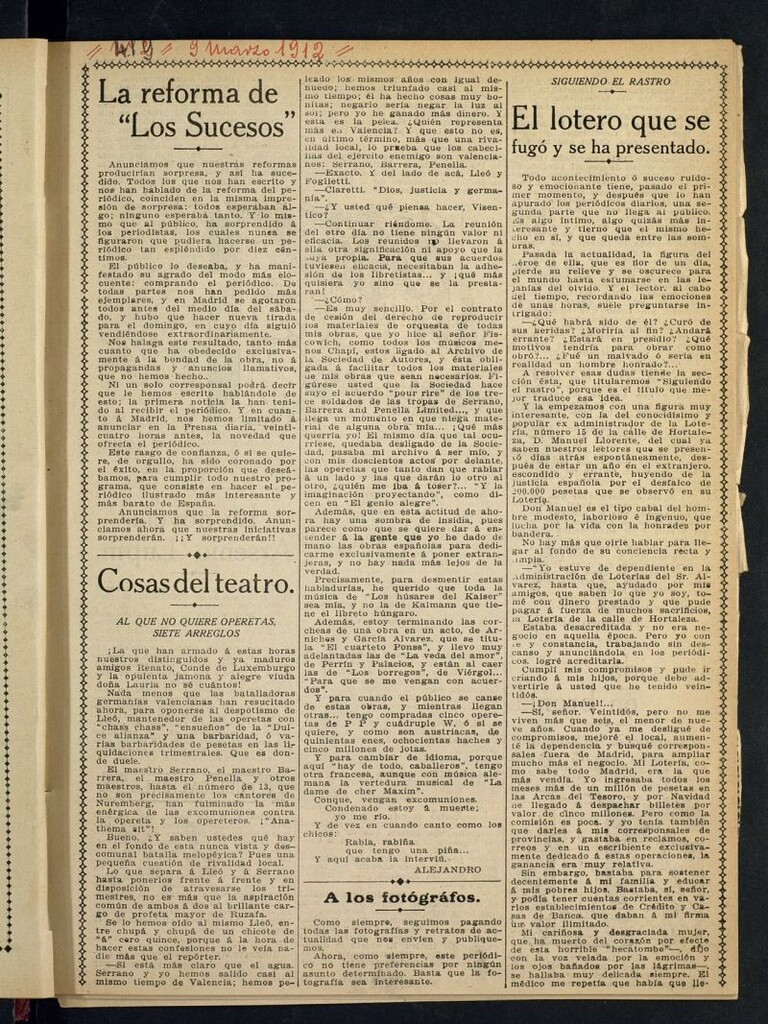Miniatura de Los Sucesos : periódico ilustrado del 9 de marzo de 1912