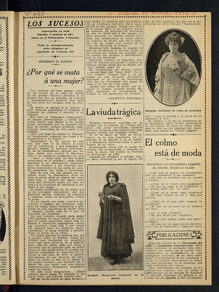 Miniatura de Los Sucesos : periódico ilustrado del 16 de marzo de 1912