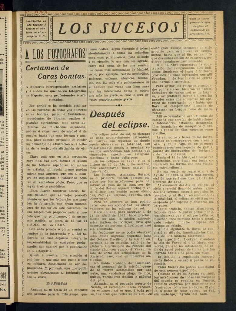 Miniatura de Los Sucesos : periódico ilustrado del 27 de abril de 1912