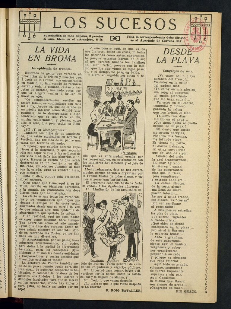Miniatura de Los Sucesos : periódico ilustrado del 27 de julio de 1912