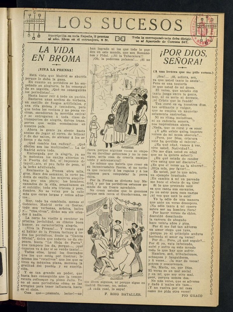 Miniatura de Los Sucesos : periódico ilustrado del 3 de agosto de 1912