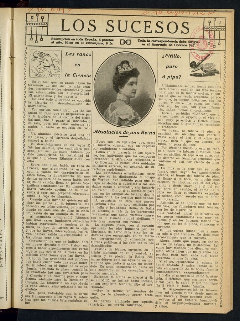 Miniatura de Los Sucesos : periódico ilustrado del 10 de agosto de 1912