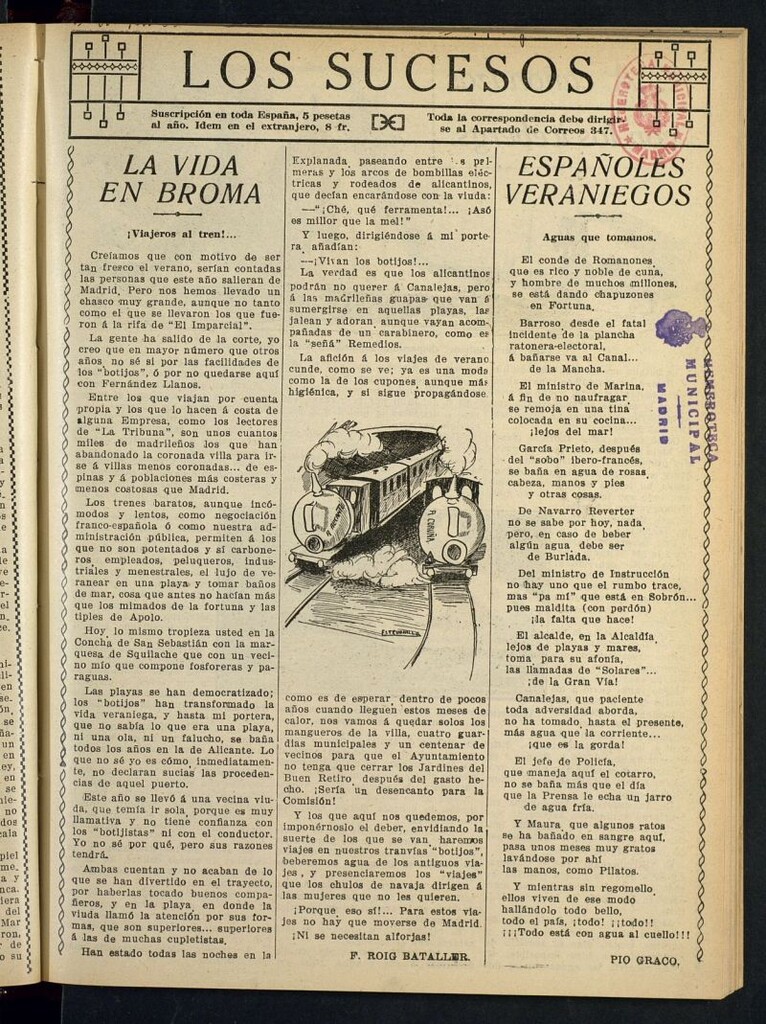 Miniatura de Los Sucesos : periódico ilustrado del 17 de agosto de 1912