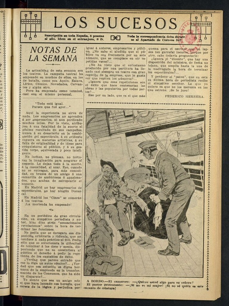 Miniatura de Los Sucesos : periódico ilustrado del 7 de septiembre de 1912