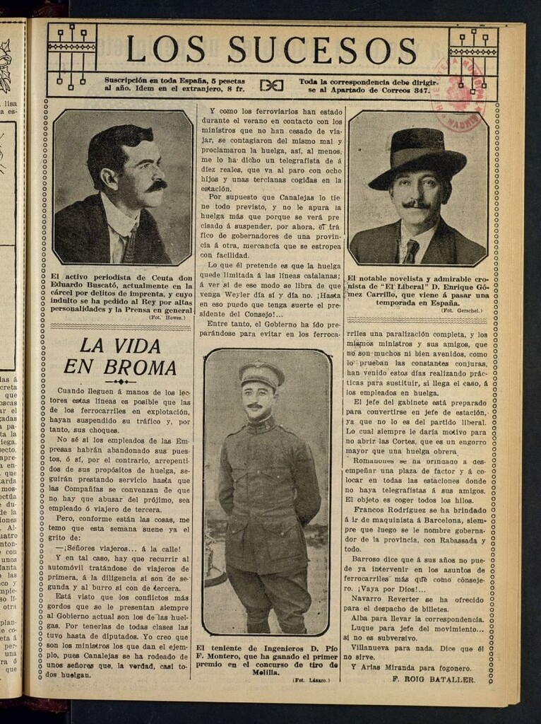 Miniatura de Los Sucesos : periódico ilustrado del 28 de septiembre de 1912