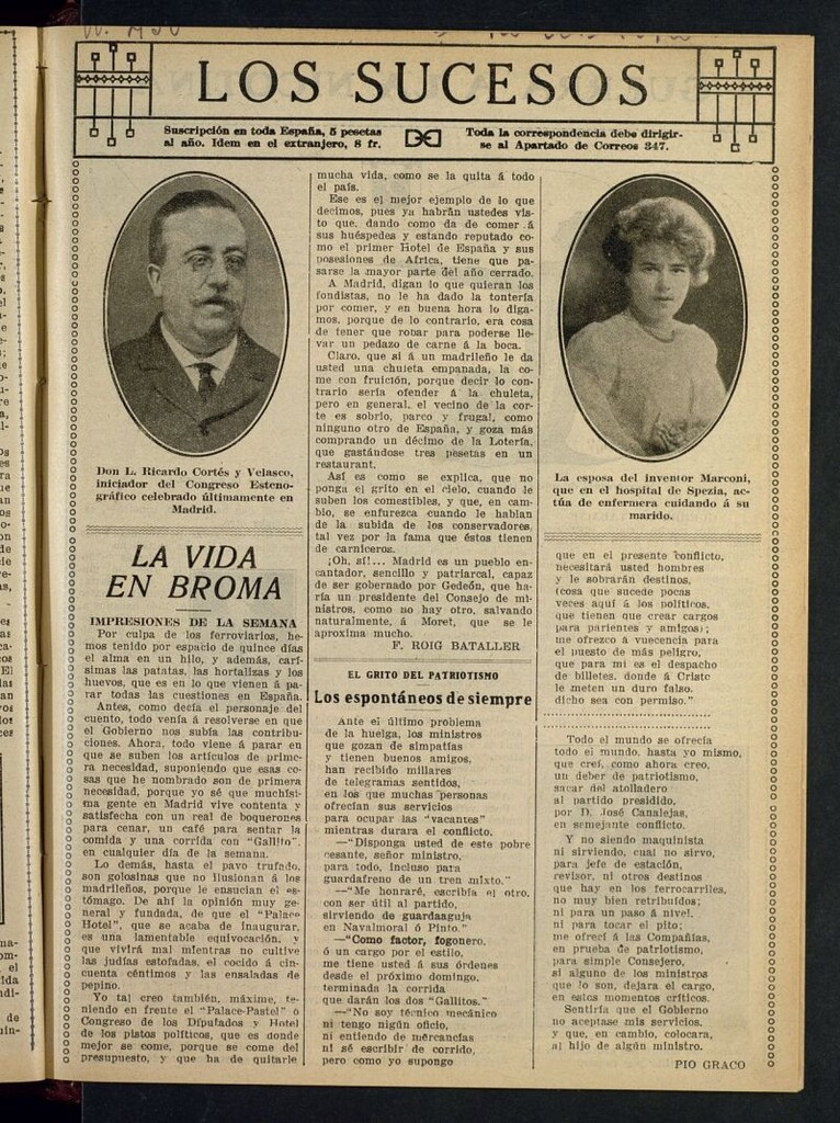 Miniatura de Los Sucesos : periódico ilustrado del 12 de octubre de 1912