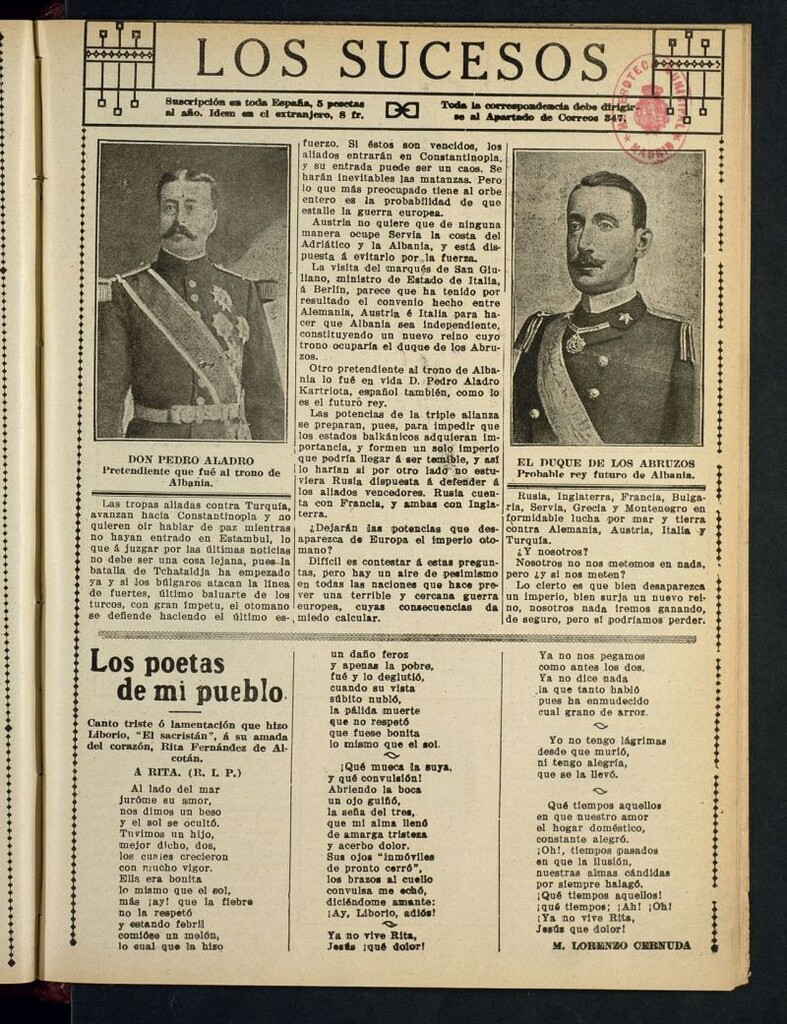Miniatura de Los Sucesos : periódico ilustrado del 16 de noviembre de 1912