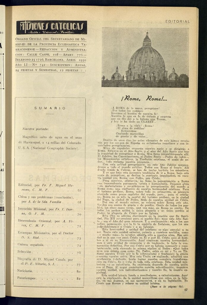 Miniatura de Las Misiones Católicas de abril de 1950