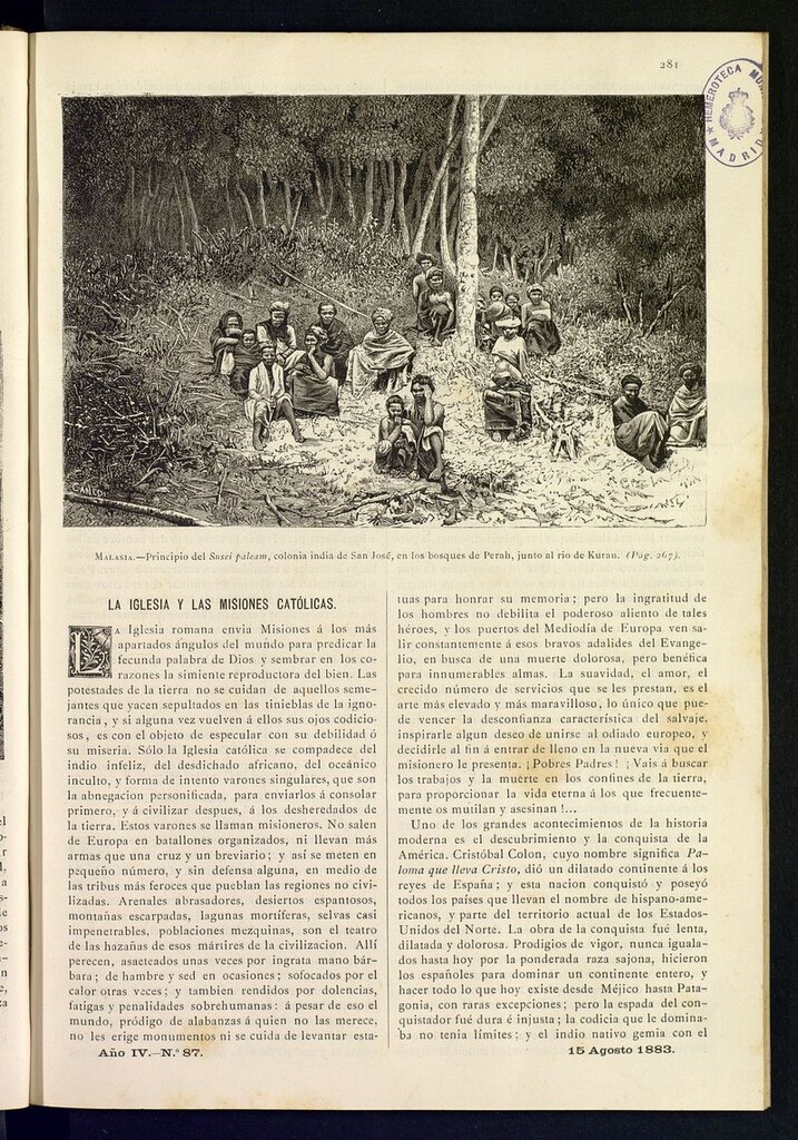 Miniatura de Las Misiones Católicas del 15 de agosto de 1883