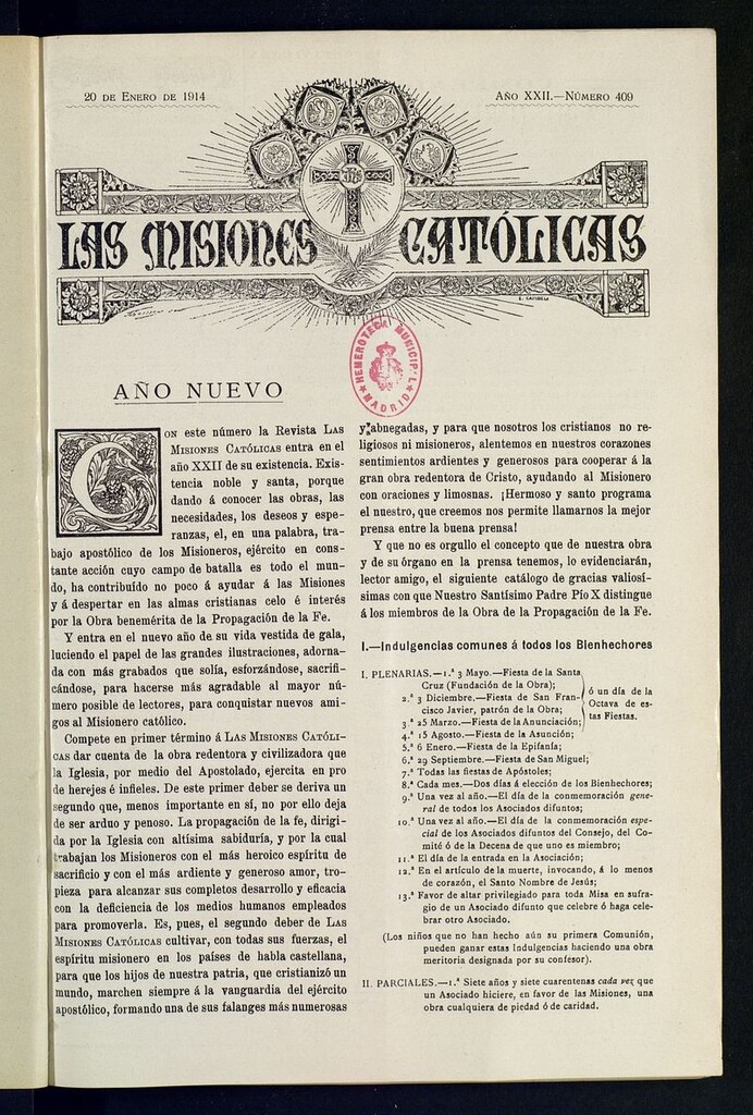 Miniatura de Las Misiones Católicas del 20 de enero de 1914