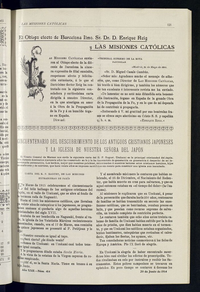 Miniatura de Las Misiones Católicas del 20 de junio de 1914