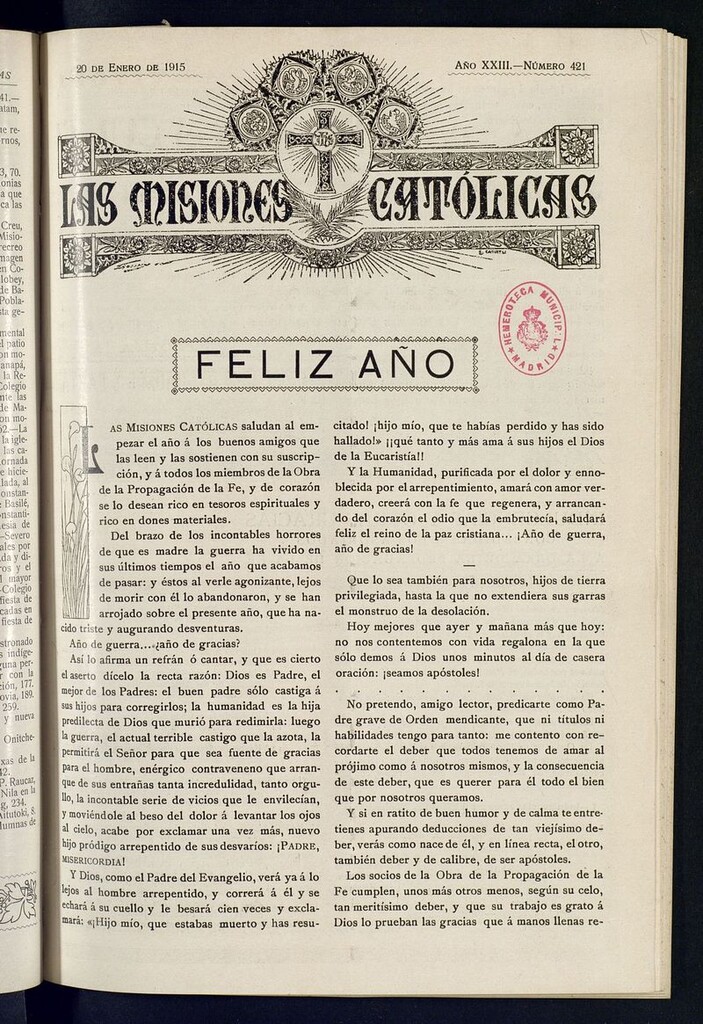 Miniatura de Las Misiones Católicas del 20 enero de 1915