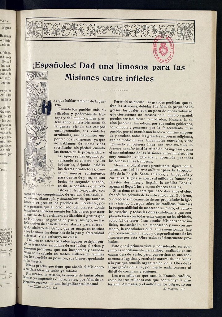 Miniatura de Las Misiones Católicas del 20 de marzo de 1915