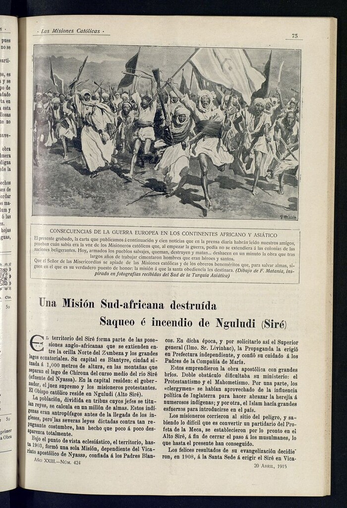 Miniatura de Las Misiones Católicas del 20 abril de 1915