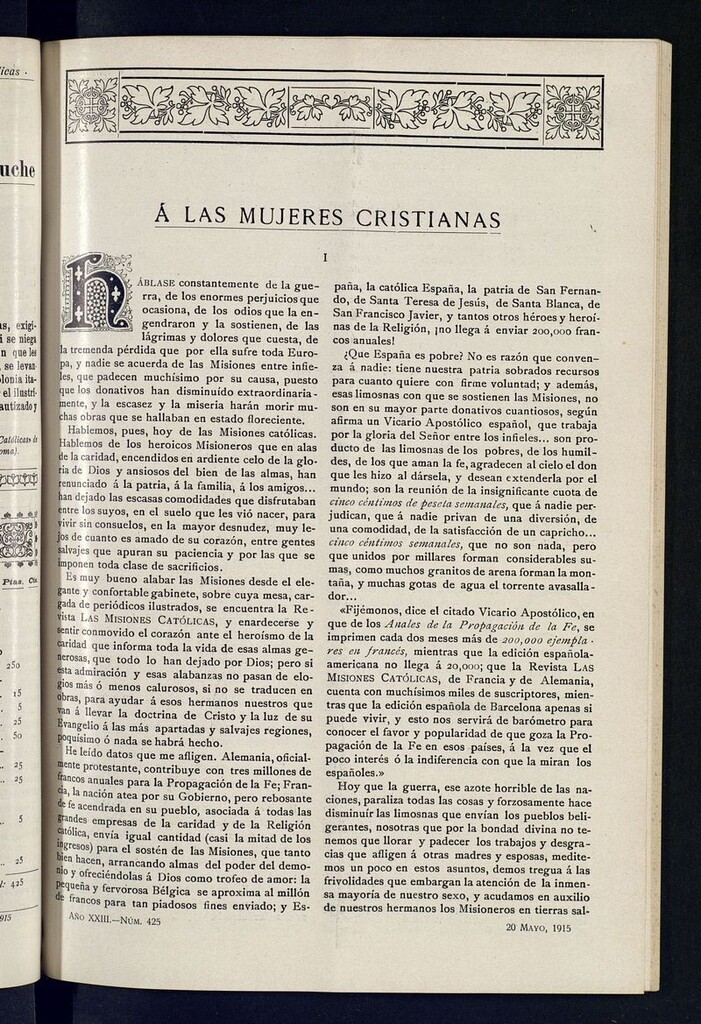 Miniatura de Las Misiones Católicas del 20 de mayo de 1915