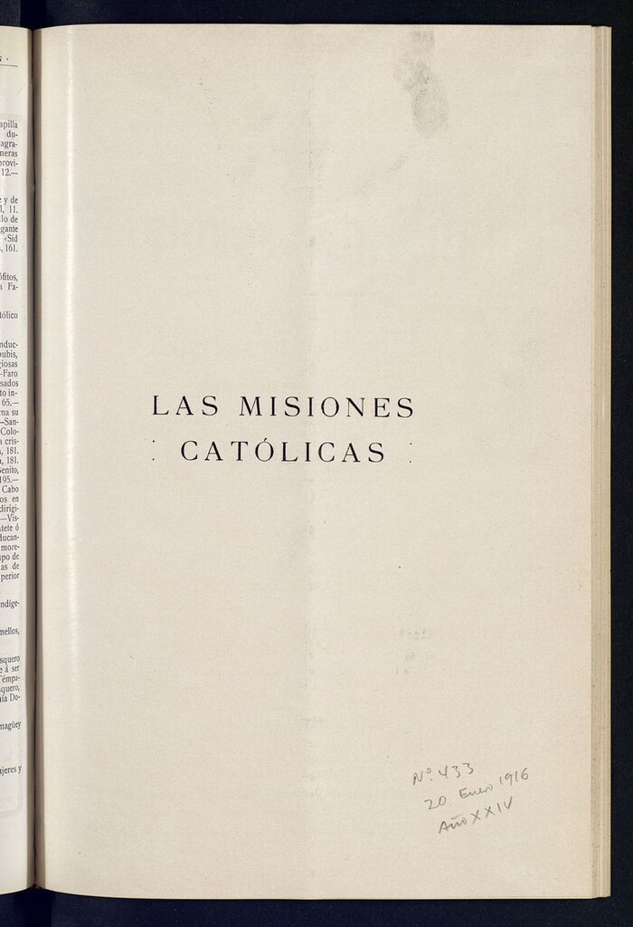 Miniatura de Las Misiones Católicas del 20 de enero de 1916