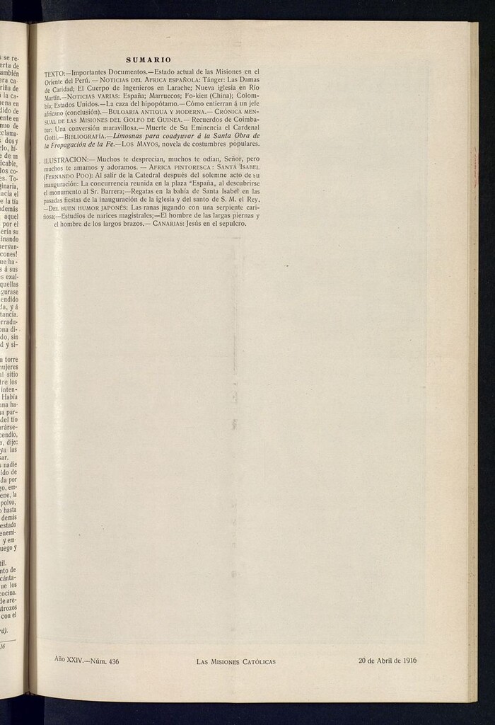 Miniatura de Las Misiones Católicas del 20 de abril de 1916