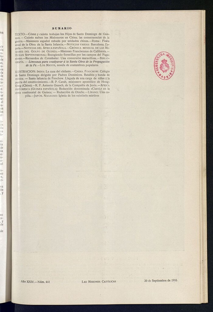 Miniatura de Las Misiones Católicas del 20 de septiembre de 1916