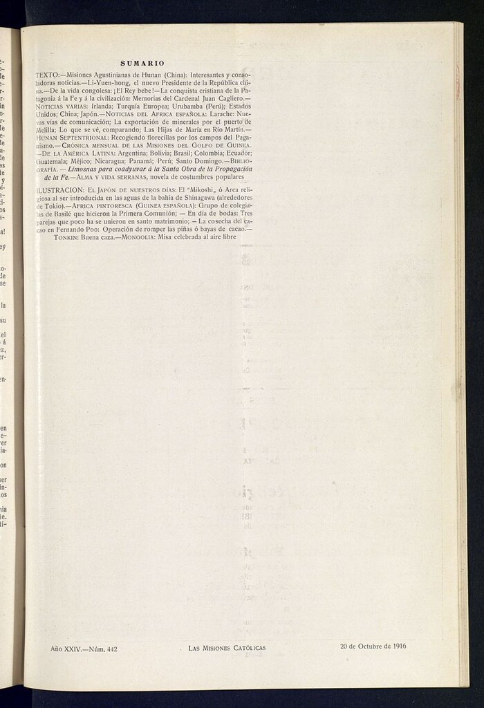 Miniatura de Las Misiones Católicas del 20 de octubre de 1916