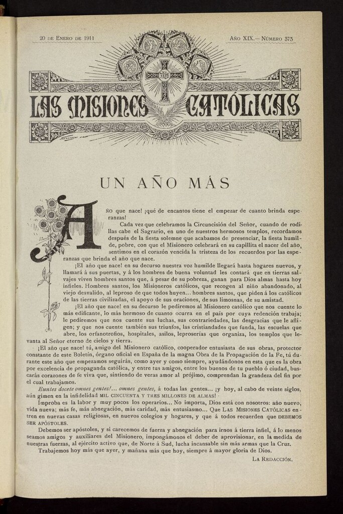 Miniatura de Las Misiones Católicas del 20 de enero de 1911