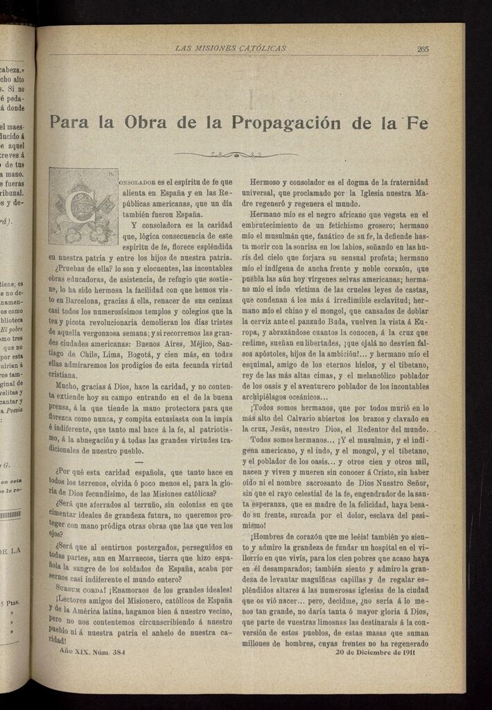 Miniatura de Las Misiones Católicas del 20 de diciembre de 1911