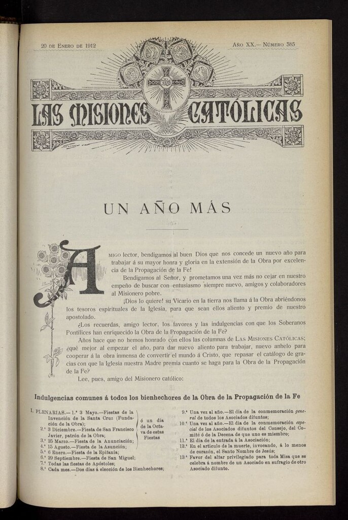Miniatura de Las Misiones Católicas del 20 de enero de 1912