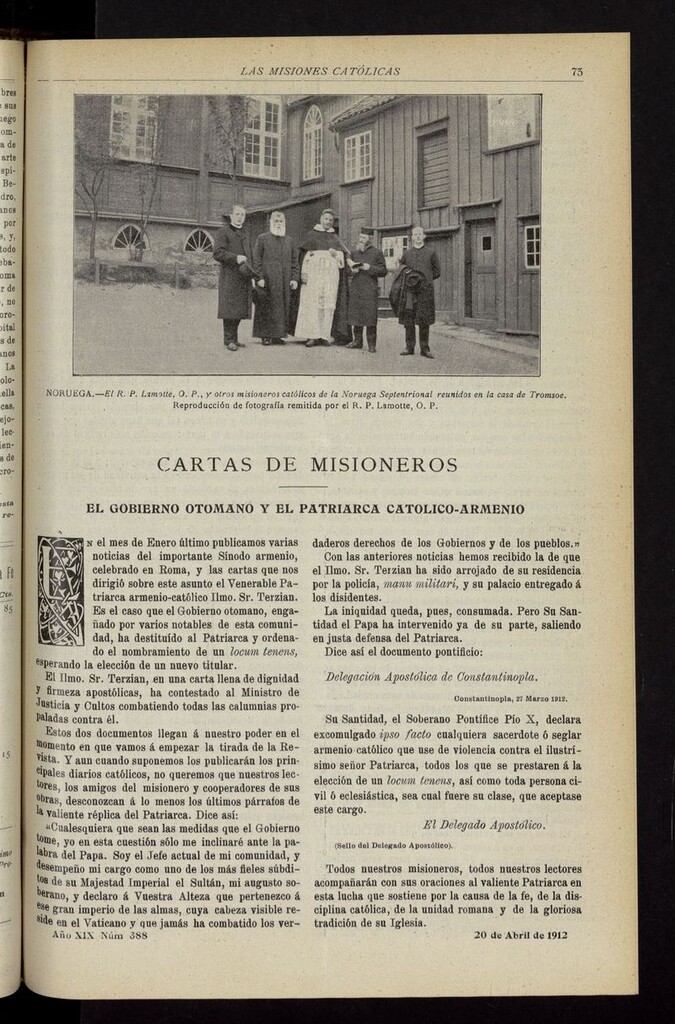 Miniatura de Las Misiones Católicas del 20 de abril de 1912