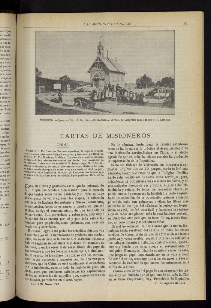 Miniatura de Las Misiones Católicas del 20 de agosto de 1912