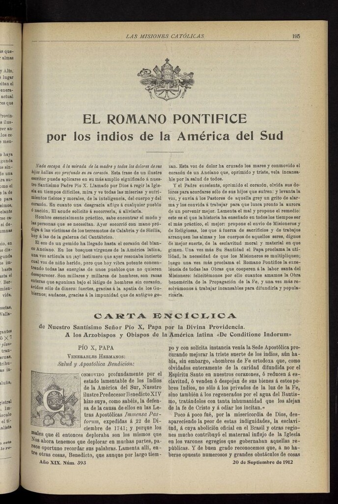 Miniatura de Las Misiones Católicas del 20 de septiembre de 1912