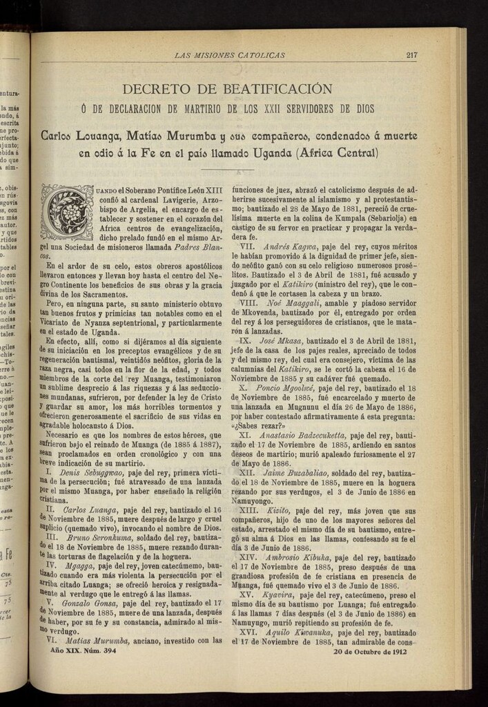 Miniatura de Las Misiones Católicas del 20 de octubre de 1912