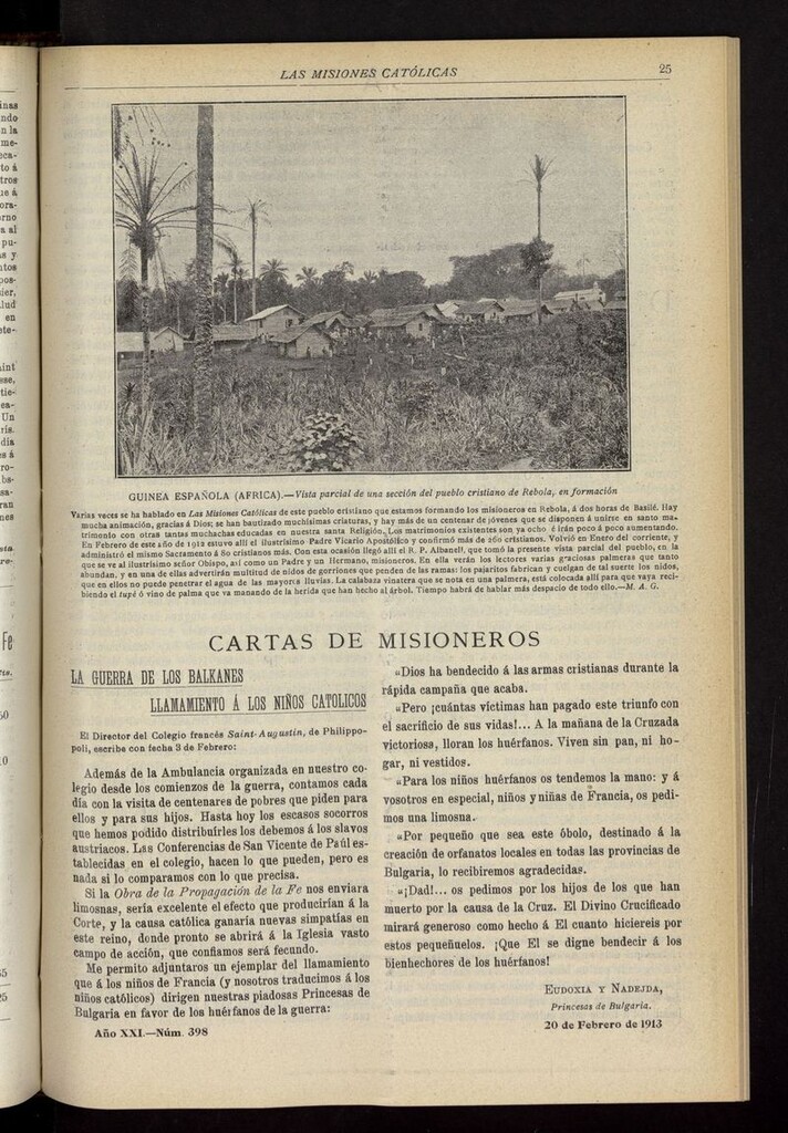 Miniatura de Las Misiones Católicas del 20 de febrero de 1913