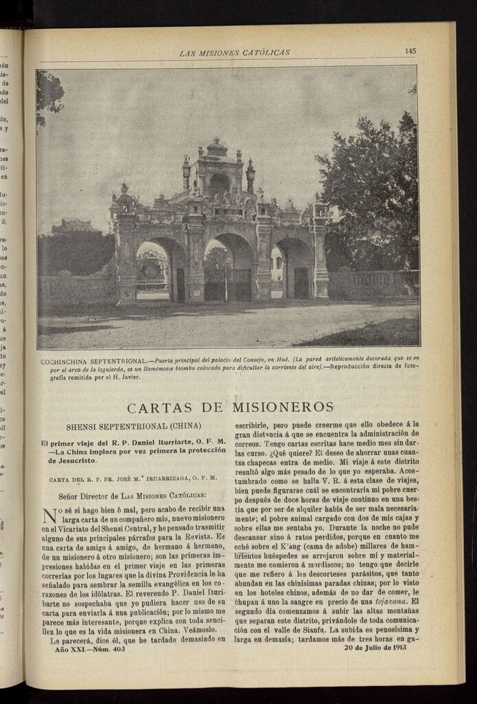 Miniatura de Las Misiones Católicas del 20 de julio de 1913