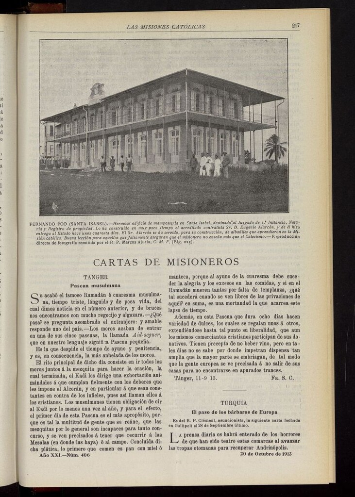 Miniatura de Las Misiones Católicas del 20 de octubre de 1913
