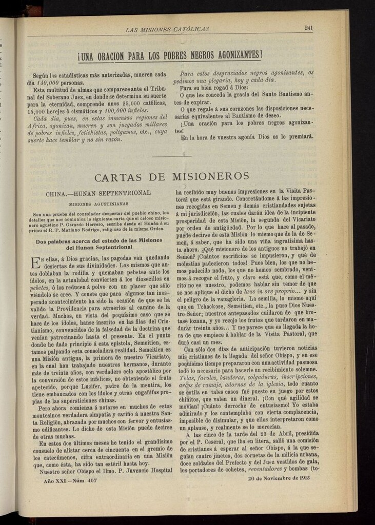Miniatura de Las Misiones Católicas del 20 de noviembre de 1913